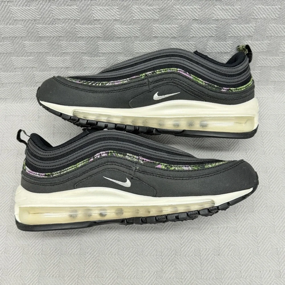Nike Air Max 97 Next Nature Floral Tapestry Shoes Womens Size 8 Black FN7104-010